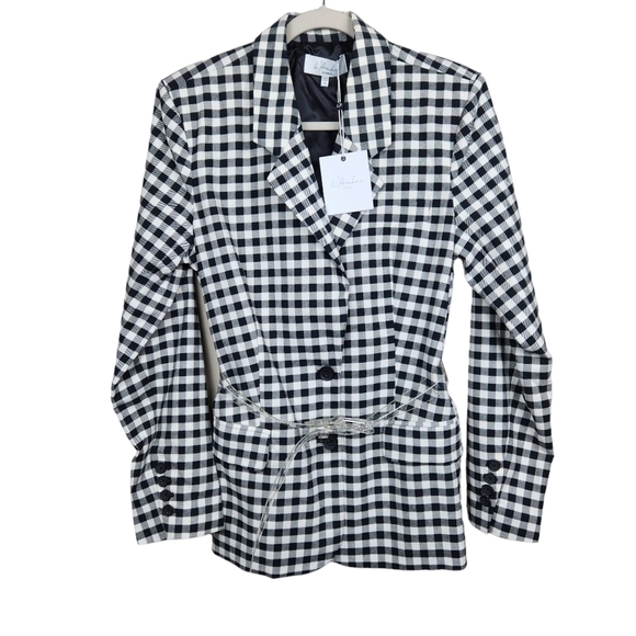 L'Academie The Olympia Blazer in Black and White NWT Women's Size Medium - Picture 4 of 12